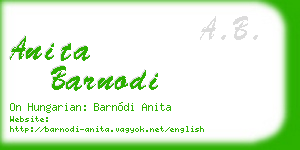 anita barnodi business card