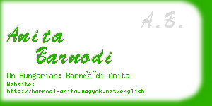 anita barnodi business card